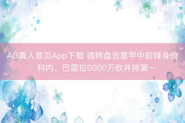 AG真人首页App下载 德转盘货意甲中前锋身价：科内、巴雷拉5000万欧并排第一