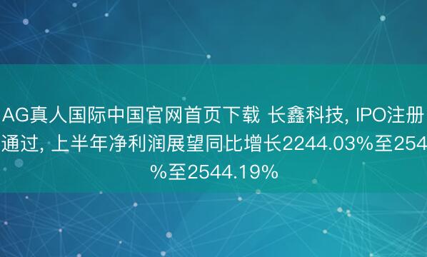 AG真人国际中国官网首页下载 长鑫科技, IPO注册肯求获通过, 上半年净利润展望同比增长2244.03%至2544.19%